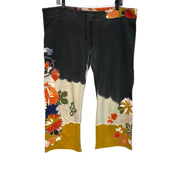 Lucky Brand Pants - Y2K lucky brand L-XL sweatpants cropped floral graphic boho wide leg vintage